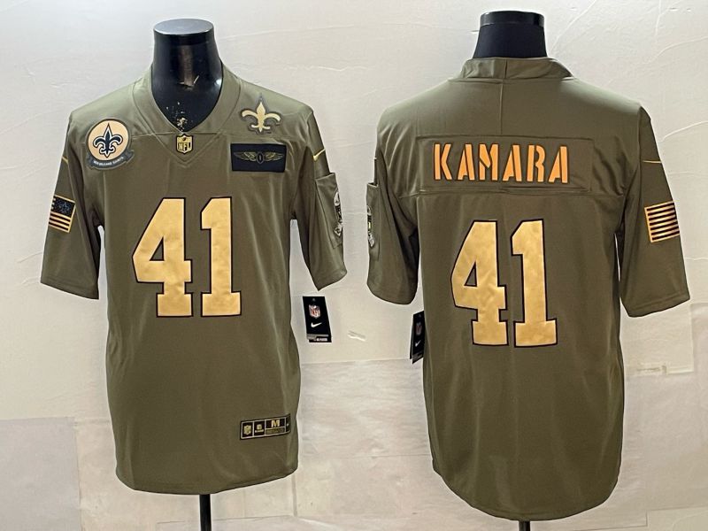 Men 2025 New Orleans Saints #41 Kamara Gold Nike Limited NFL Jersey style 021